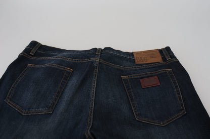 Dolce & Gabbana Men's Blue Cotton Straight Fit Casual Denim Jeans