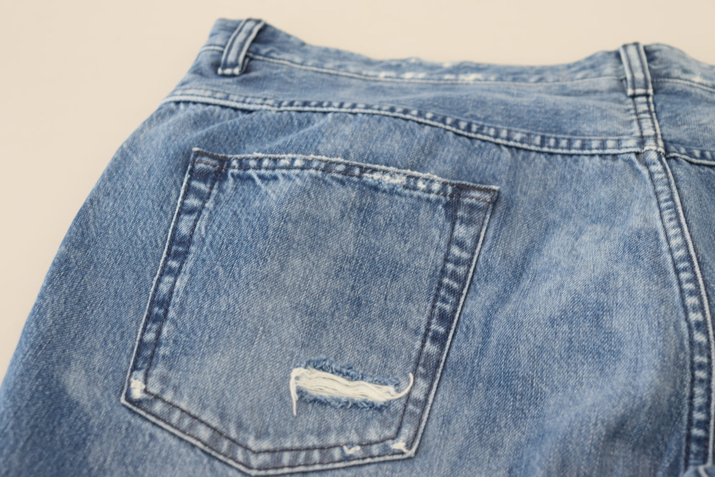 Dolce & Gabbana Men's Blue Washed Cotton Casual Denim Jeans