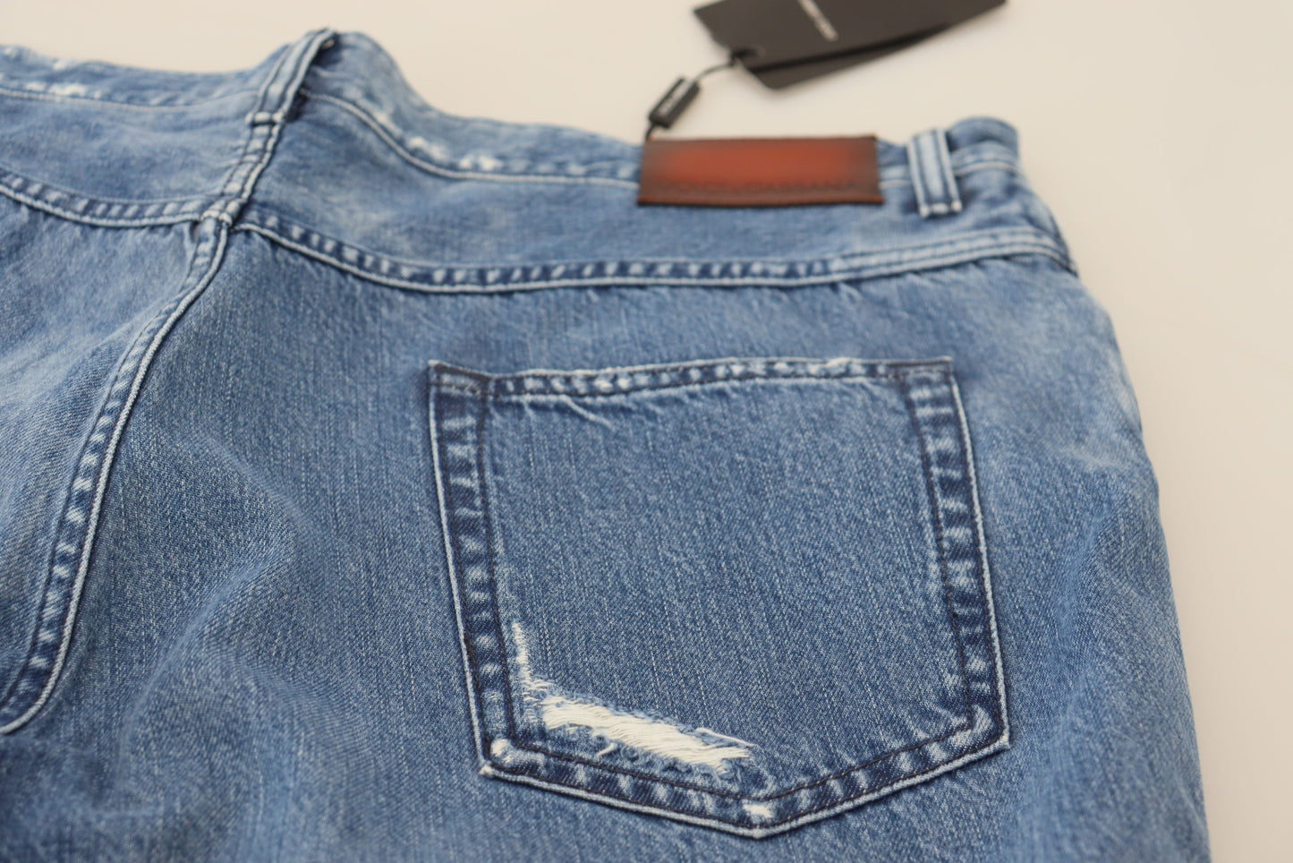 Dolce & Gabbana Men's Blue Washed Cotton Casual Denim Jeans