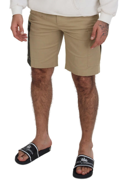 Dolce & Gabbana Men's Beige Cotton Cargo Bermuda Shorts