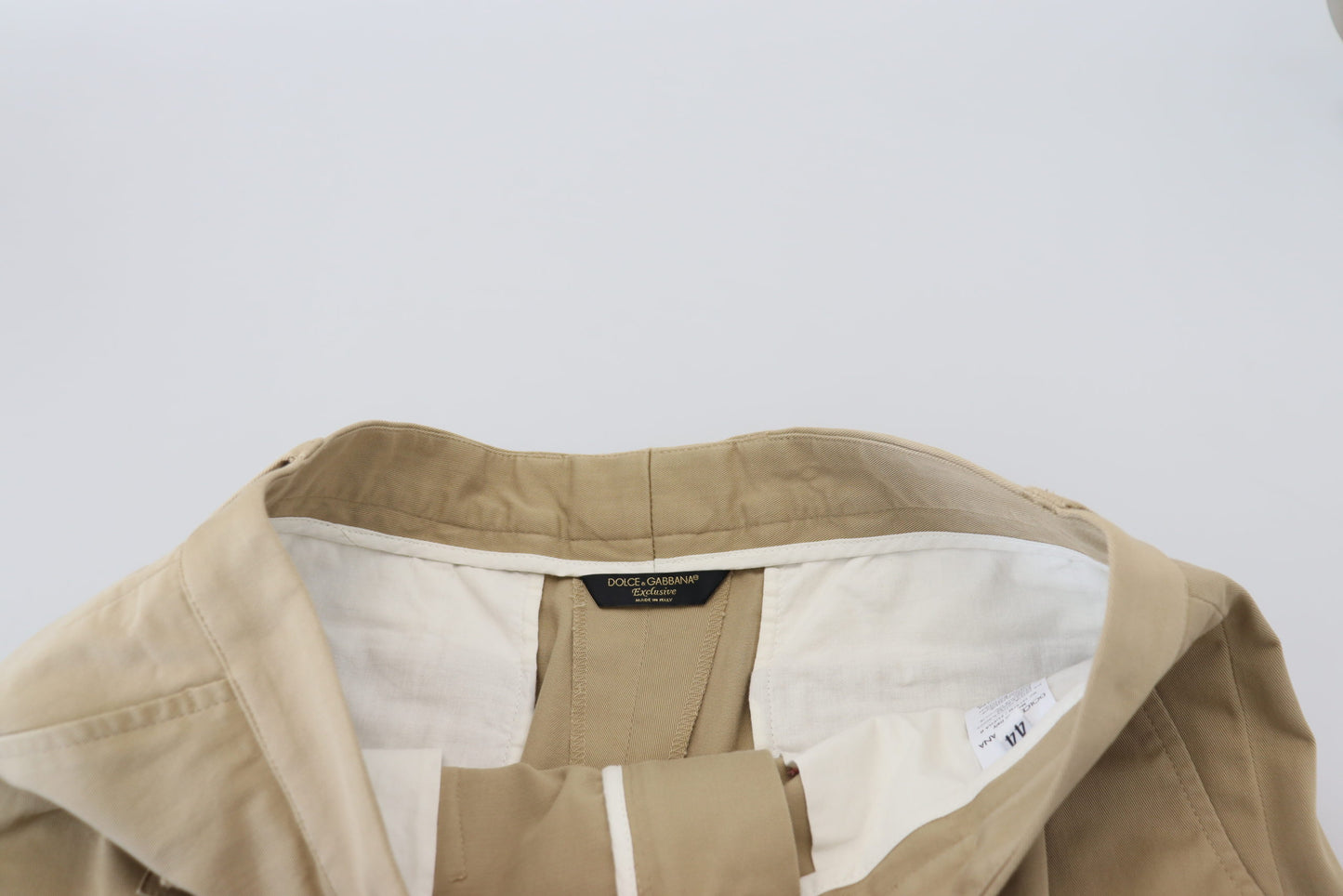 Dolce & Gabbana Men's Beige Cotton Cargo Bermuda Shorts