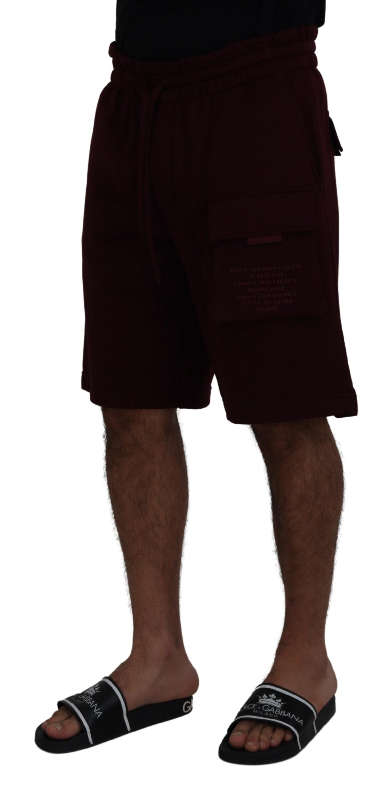 Dolce & Gabbana Men's Maroon Bermuda Cargo Men Shorts