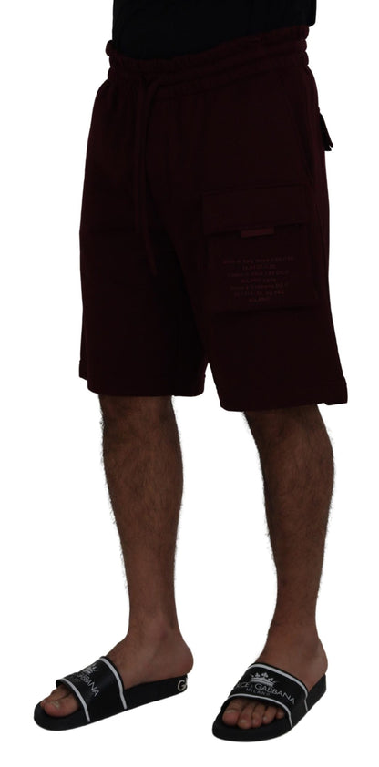 Dolce & Gabbana Men's Maroon Bermuda Cargo Men Shorts