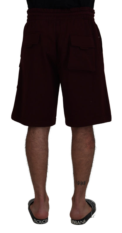 Dolce & Gabbana Men's Maroon Bermuda Cargo Men Shorts
