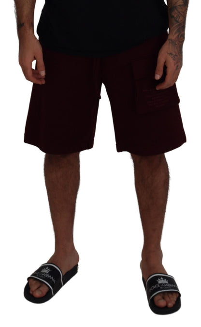 Dolce & Gabbana Men's Maroon Bermuda Cargo Men Shorts