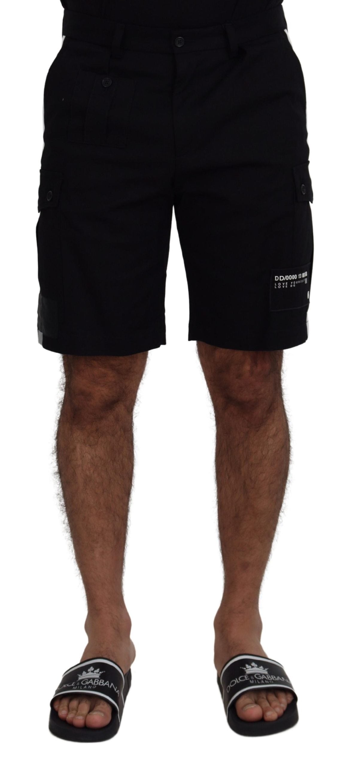 Dolce & Gabbana Men's Black Bermuda Cargo Casual Shorts
