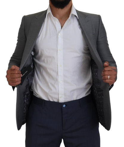Dolce & Gabbana Men's Gray Wool Silk Slim Fit Jacket Blazer