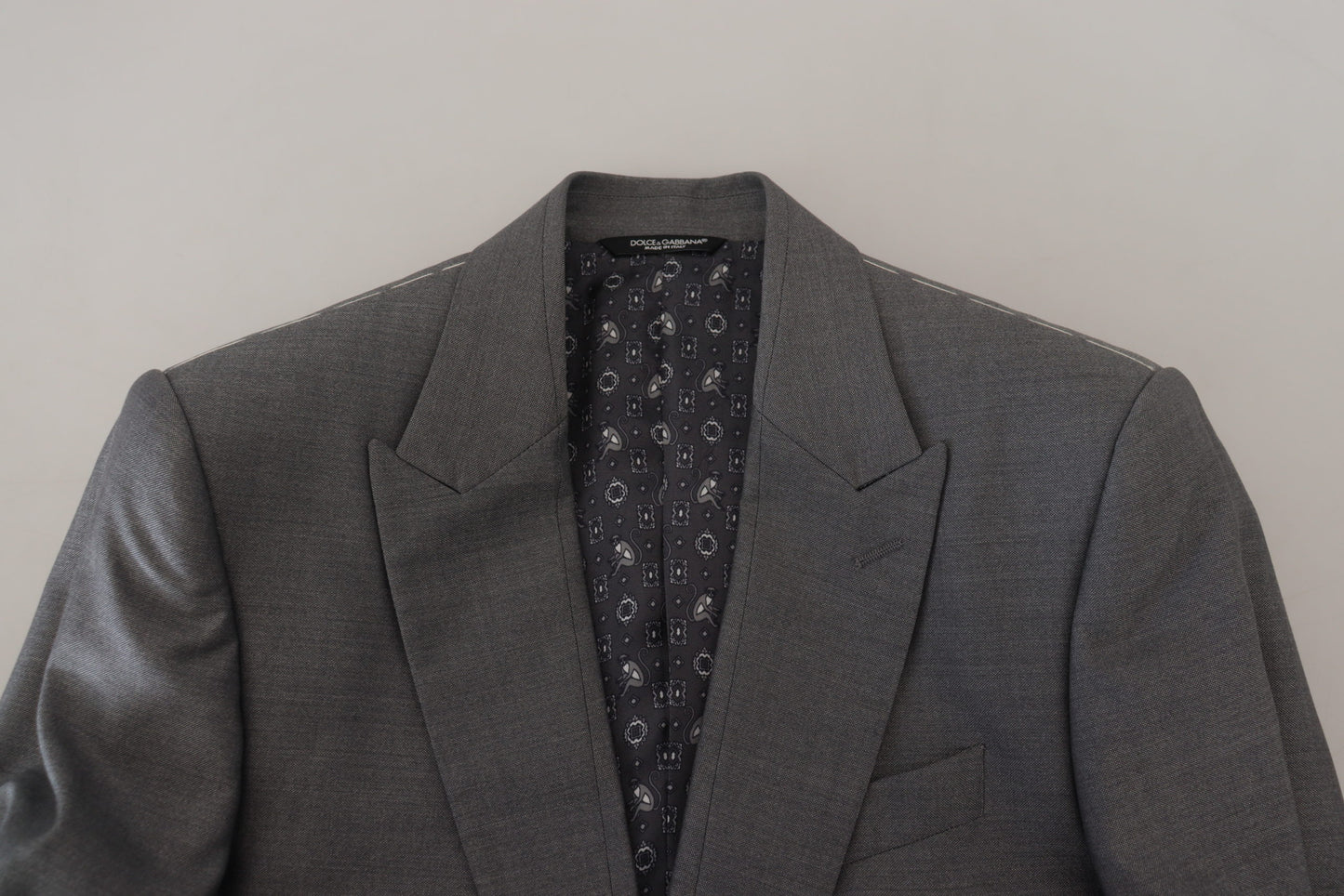 Dolce & Gabbana Men's Gray Wool Silk Slim Fit Jacket Blazer