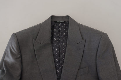 Dolce & Gabbana Men's Gray Wool Silk Slim Fit Jacket Blazer