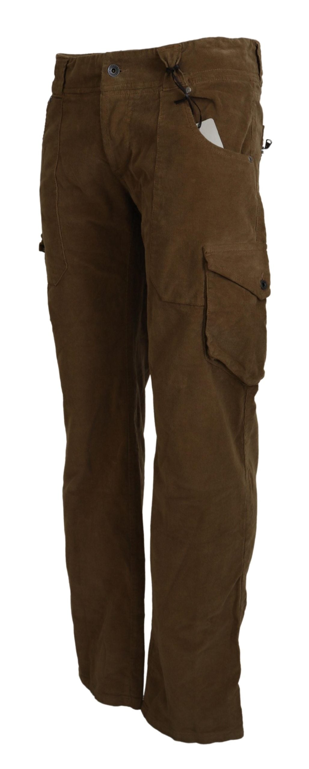 Ermanno Scervino Men's Brown Cotton Corduroy Cargo Pants