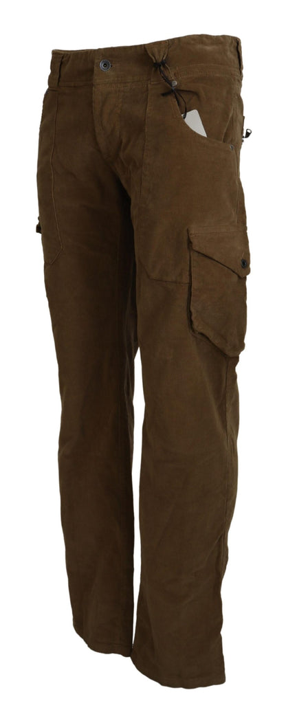 Ermanno Scervino Men's Brown Cotton Corduroy Cargo Pants