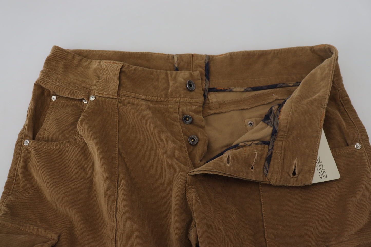 Ermanno Scervino Men's Brown Cotton Corduroy Cargo Pants