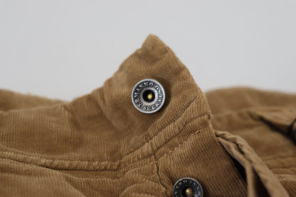 Ermanno Scervino Men's Brown Cotton Corduroy Cargo Pants
