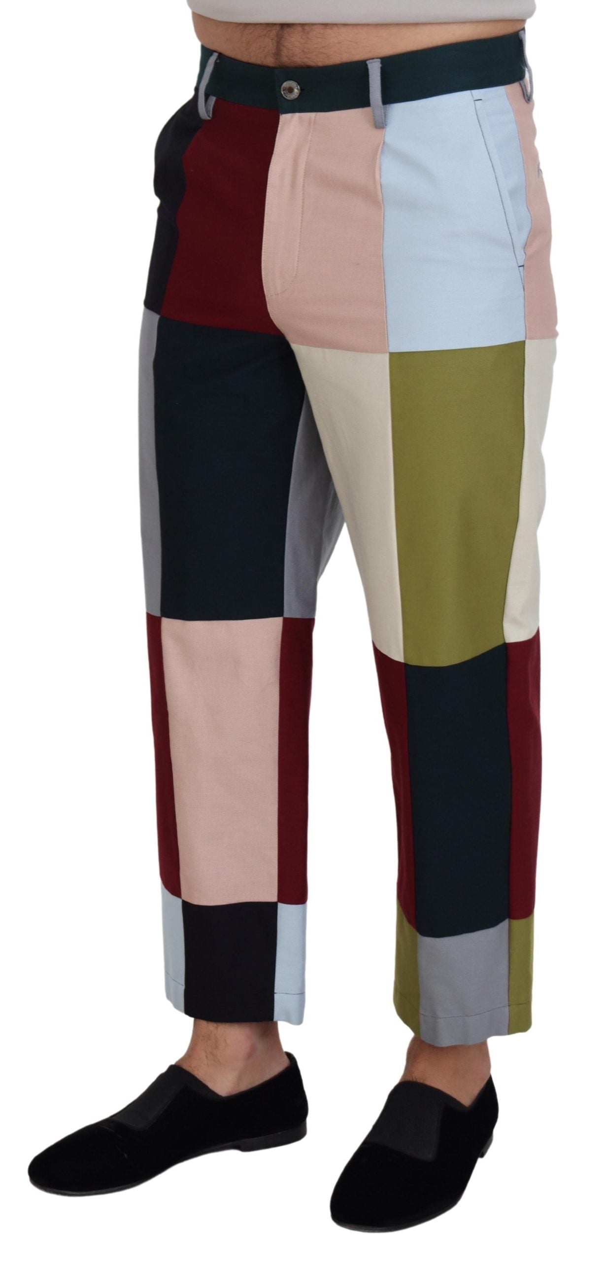 Dolce & Gabbana Men's Multicolor Cotton Patchwork Pants