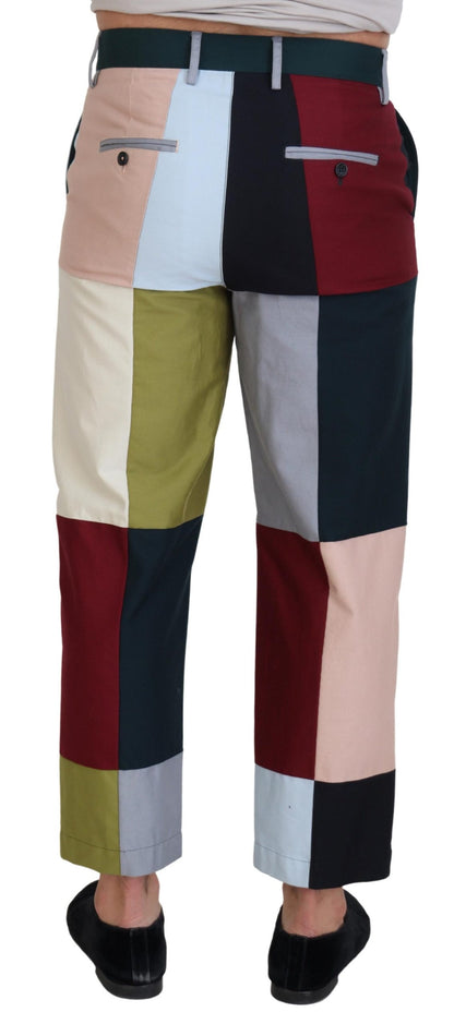 Dolce & Gabbana Men's Multicolor Cotton Patchwork Pants