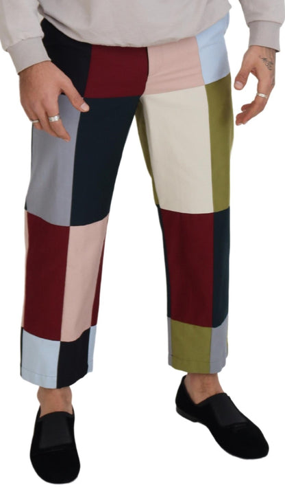 Dolce & Gabbana Men's Multicolor Cotton Patchwork Pants