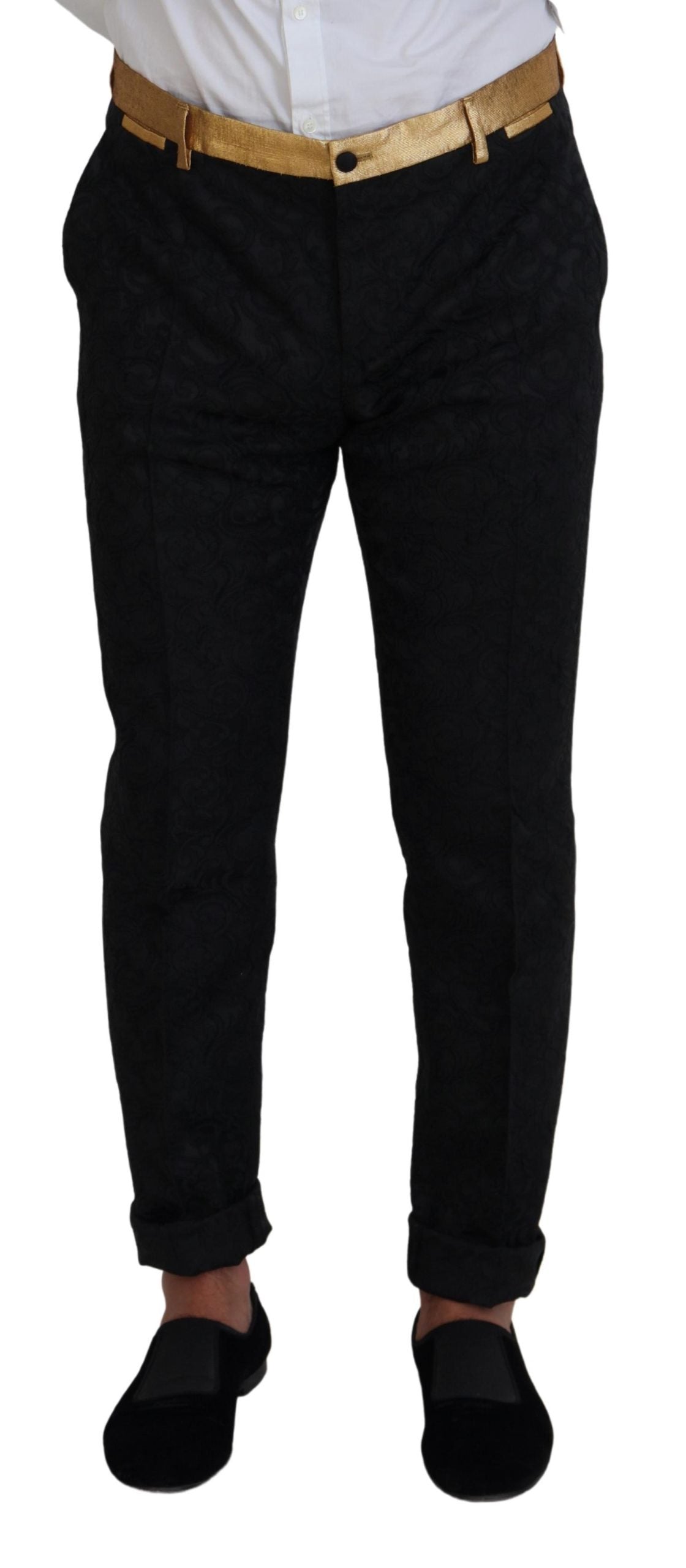 Dolce & Gabbana Men's Black Gold Fantasy Tuxedo Slim Fit Suit