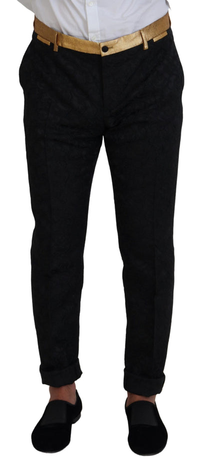 Dolce & Gabbana Men's Black Gold Fantasy Tuxedo Slim Fit Suit