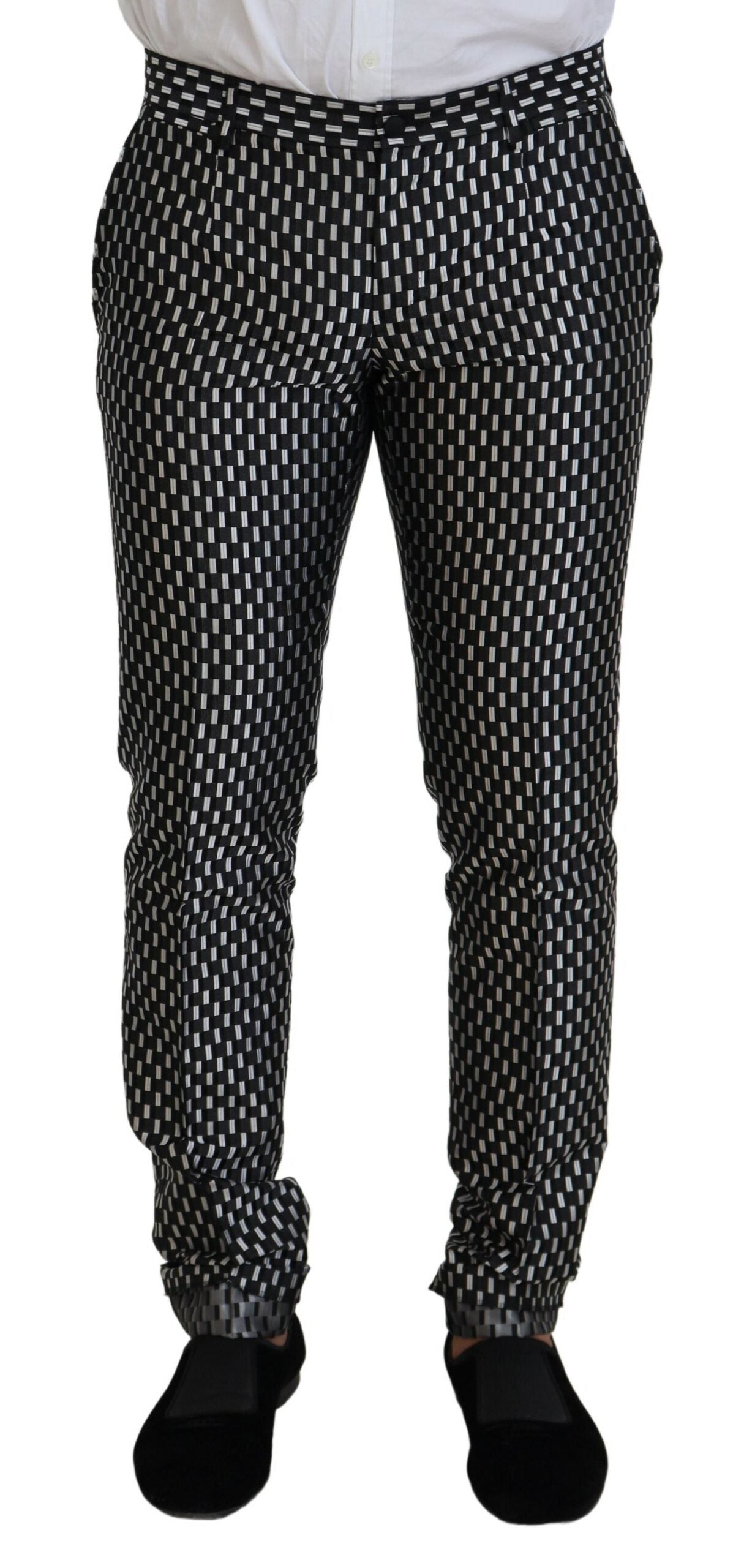 Dolce & Gabbana Men's Black White Silk MARTINI Slim Fit Suit