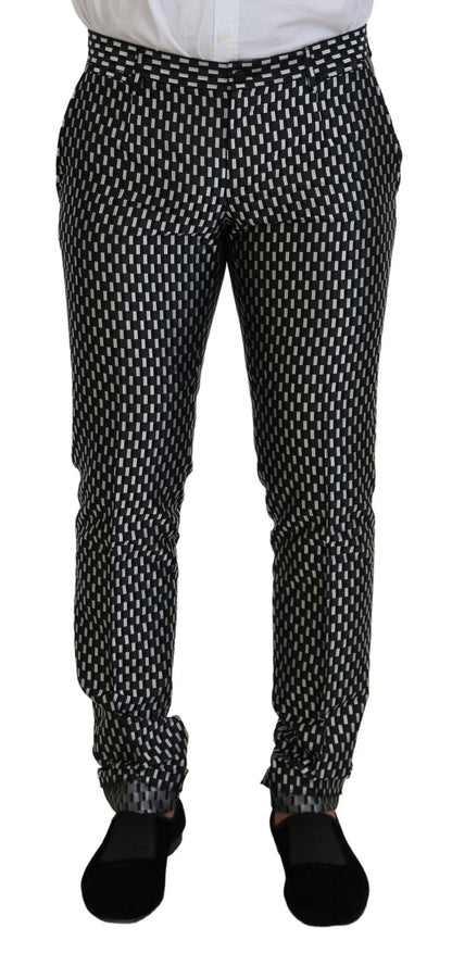 Dolce & Gabbana Men's Black White Silk MARTINI Slim Fit Suit