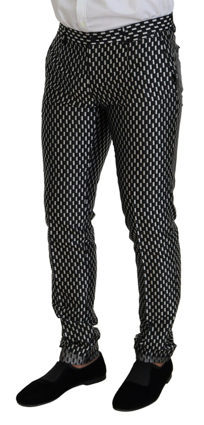 Dolce & Gabbana Men's Black White Silk MARTINI Slim Fit Suit