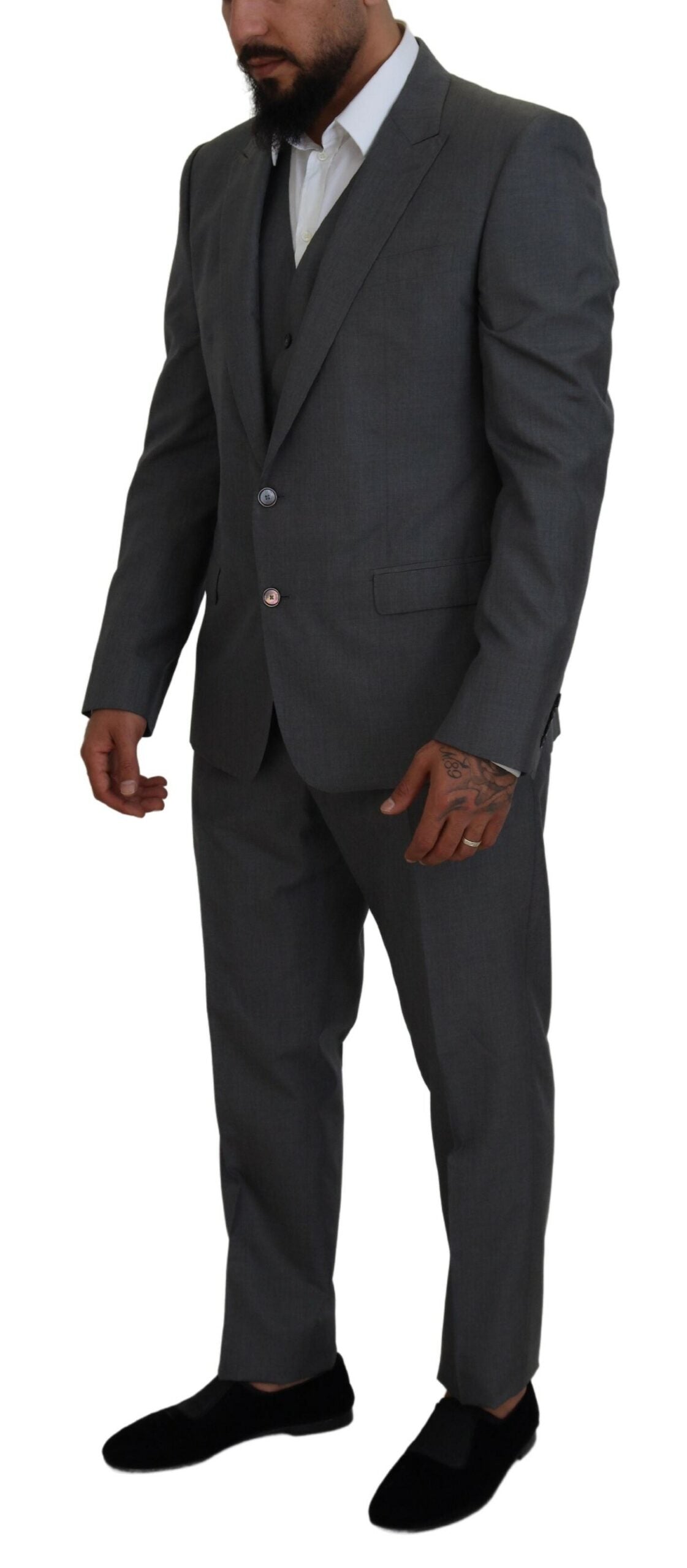 Dolce & Gabbana Men's Gray MARTINI 3 Piece Slim Fit Suit