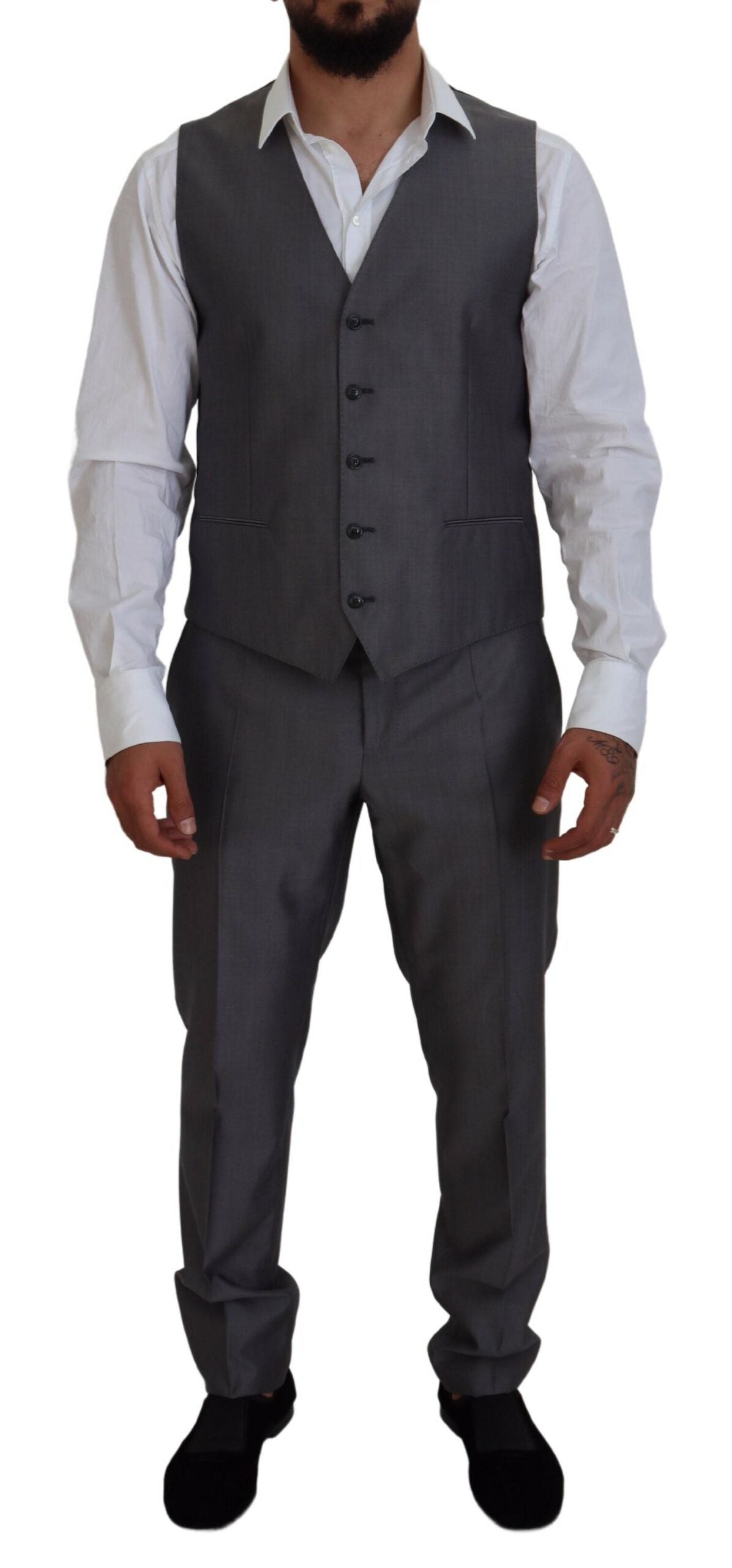 Dolce & Gabbana Men's Gray SICILIA 3 Piece Slim Fit Suit