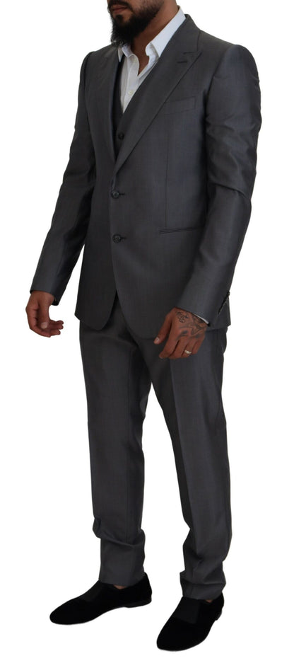 Dolce & Gabbana Men's Gray SICILIA 3 Piece Slim Fit Suit