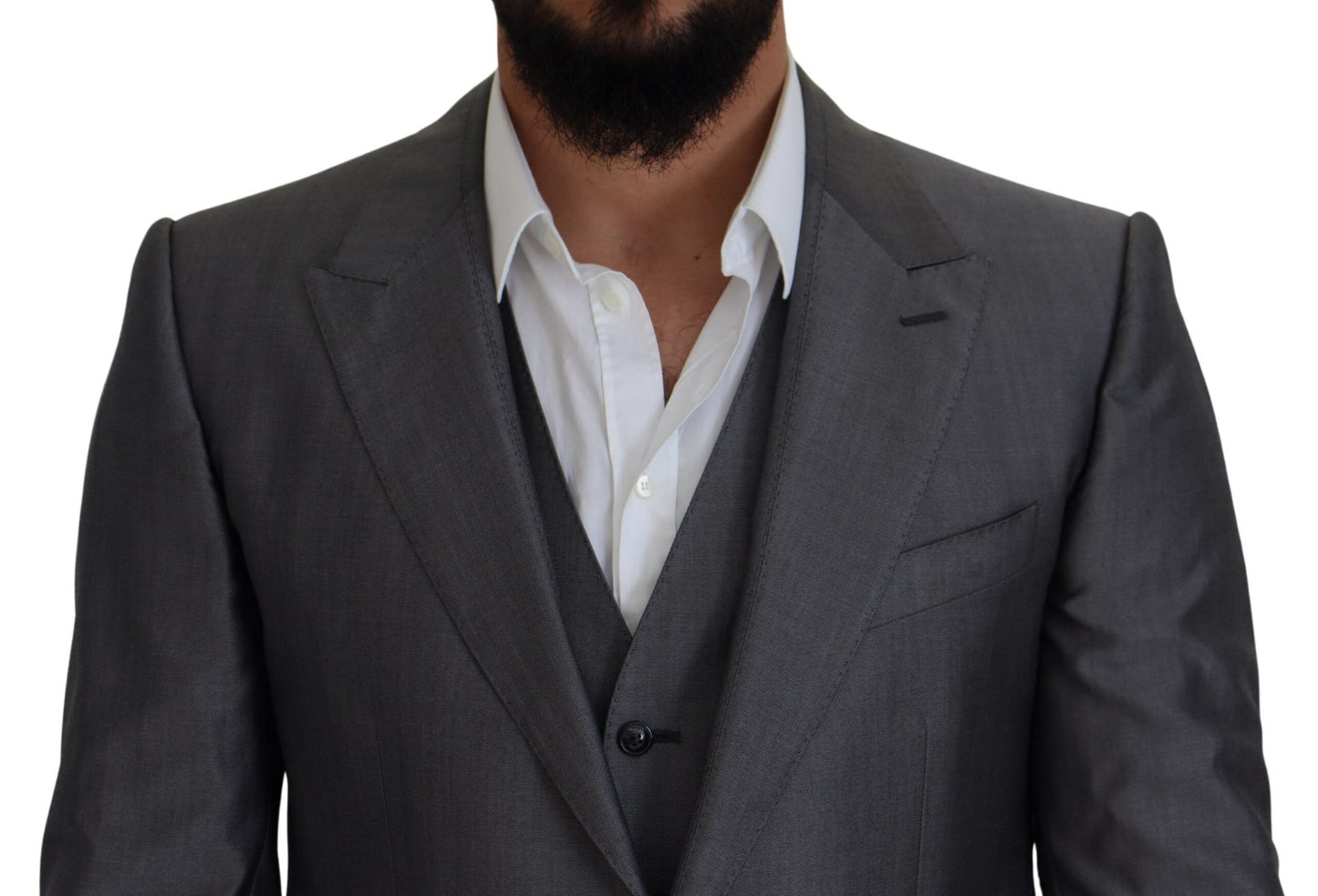 Dolce & Gabbana Men's Gray SICILIA 3 Piece Slim Fit Suit