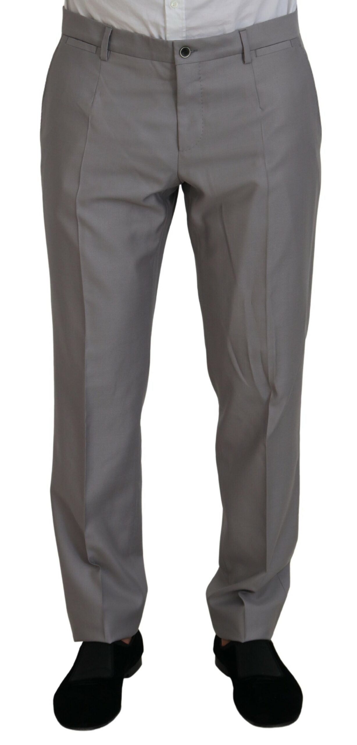 Dolce & Gabbana Men's Silver Wool Silk 3 Piece Slim Fit Suit