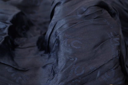 Costume National Blue Silk Shawl Foulard Fringes Scarf
