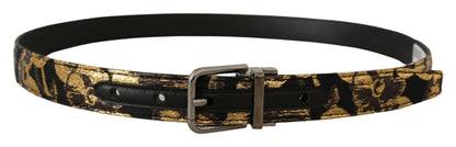 Belt by Dolce & Gabbana for men in leather & metal black, multicolor & jacquard features an distinguished design, perfectly showcasing the sophisticated craftsmanship of this distinguished Leather & Metal Belt.