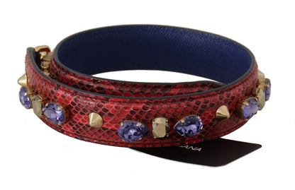 Shoulder Strap from Dolce & Gabbana for unisex in python leather gold & red features an on trend design from the Python Leather Shoulder Strap collection, highlighting a premium look.