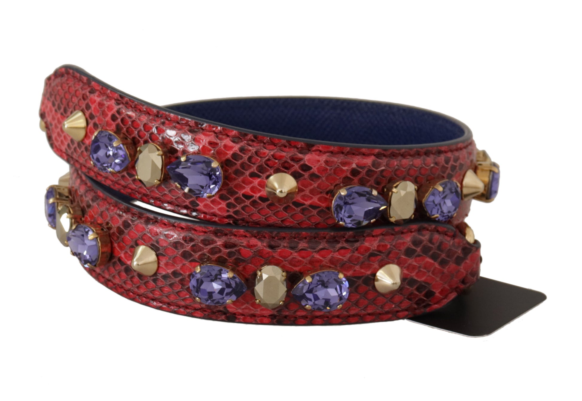 Shoulder Strap by Dolce & Gabbana for unisex in python leather gold & red features a effortlessly chic design, perfectly complementing the signature look of the Python Leather Shoulder Strap.