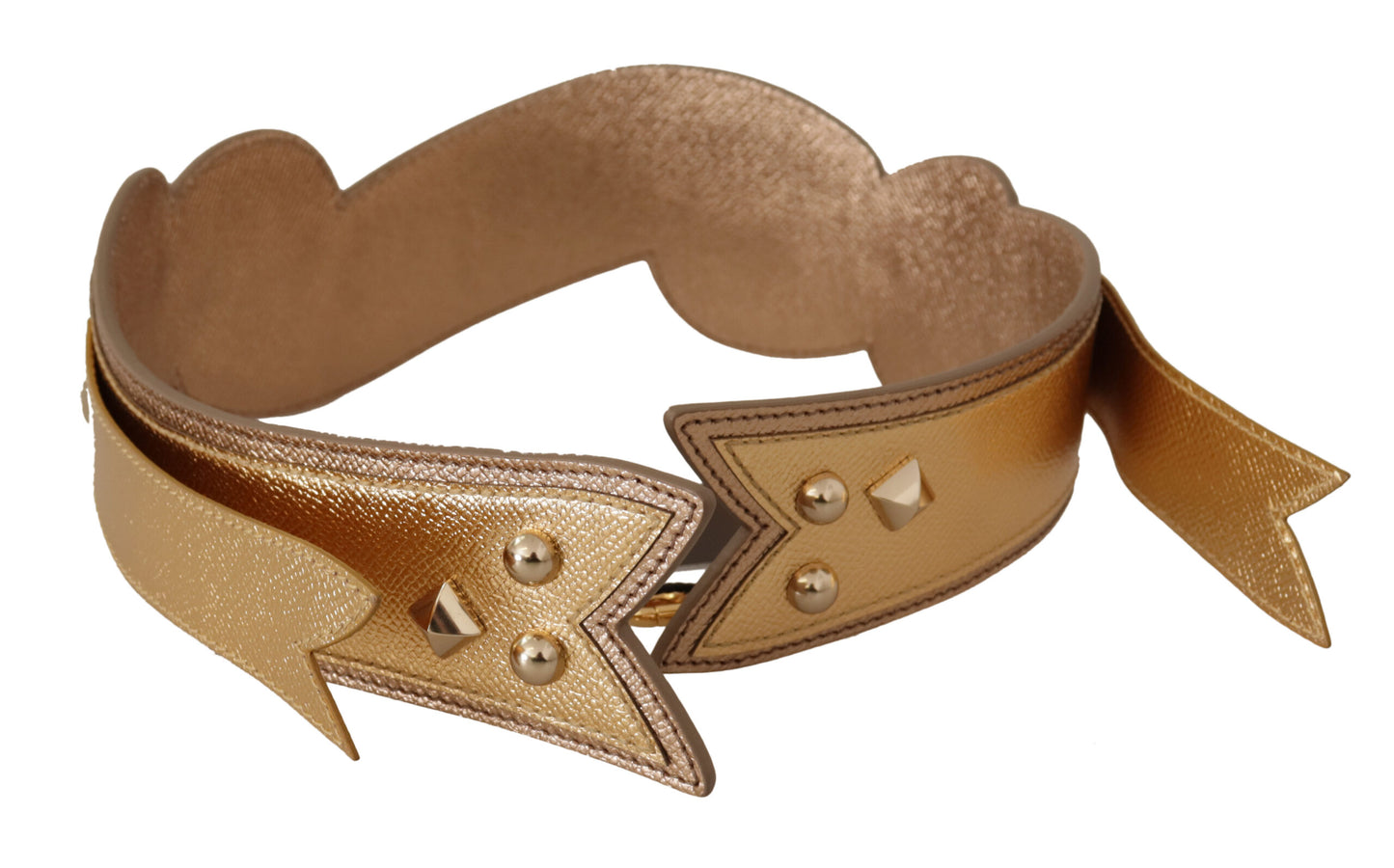 Shoulder Strap by Dolce & Gabbana for unisex in leather gold features a contemporary design, highlighting the distinctive style of the Leather Shoulder Strap with a contemporary finish.