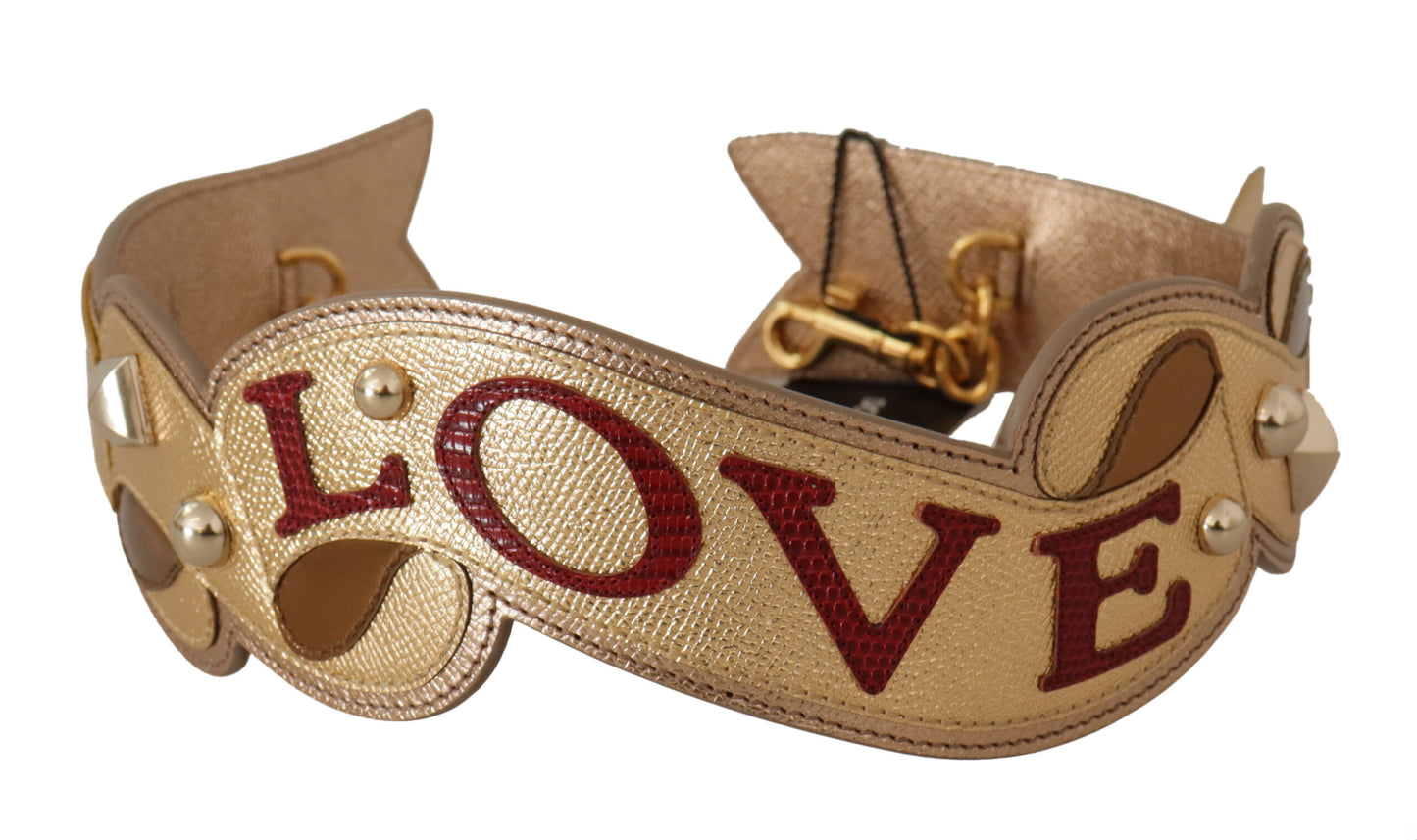 Shoulder Strap by Dolce & Gabbana for unisex in leather gold features a effortlessly chic design, perfectly complementing the signature look of the Leather Shoulder Strap.