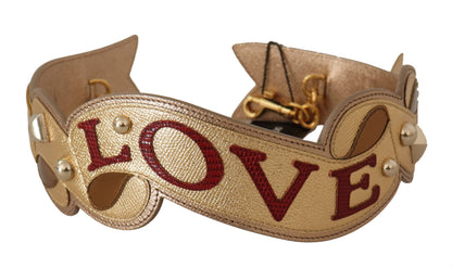 Shoulder Strap by Dolce & Gabbana for unisex in leather gold features a effortlessly chic design, perfectly complementing the signature look of the Leather Shoulder Strap.