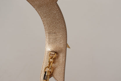 Shoulder Strap by Dolce & Gabbana for unisex in leather gold features an stylish design, beautifully completing the signature look of the Leather Shoulder Strap.