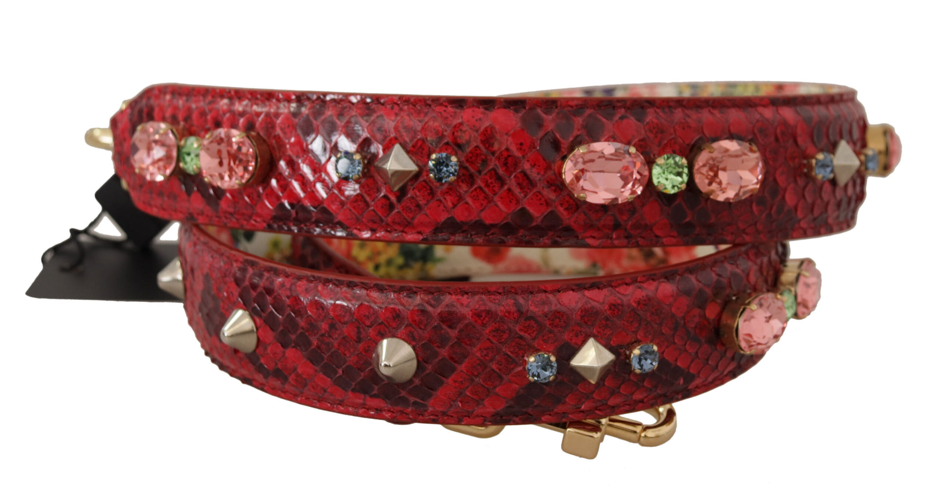 Shoulder Strap by Dolce & Gabbana for unisex in python leather gold, red & signature features a contemporary design, highlighting the distinctive style of the Python Leather Shoulder Strap with a contemporary finish.