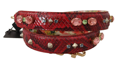 Shoulder Strap by Dolce & Gabbana for unisex in python leather gold, red & signature features a contemporary design, highlighting the distinctive style of the Python Leather Shoulder Strap with a contemporary finish.