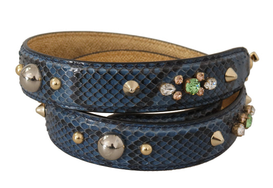 Shoulder Strap by Dolce & Gabbana for unisex in python leather blue & gold features an stylish design, beautifully completing the signature look of the Python Leather Shoulder Strap.