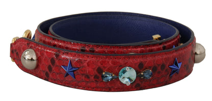 Shoulder Strap by Dolce & Gabbana for women in python leather gold & red features a dynamic silhouette, artfully enhancing the dynamic design of this Python Leather Shoulder Strap.