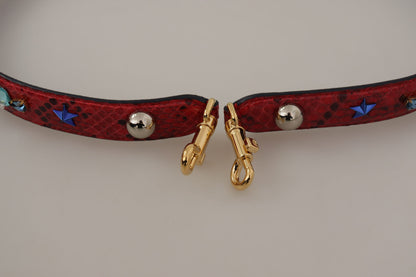 Shoulder Strap by Dolce & Gabbana for women in python leather gold & red features an stylish design, beautifully completing the signature look of the Python Leather Shoulder Strap.
