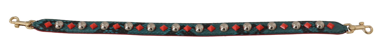 Shoulder Strap by Dolce & Gabbana for unisex in leather & crystal emerald, gold & green showcases a enviable design, perfect for elevating any ensemble as part of the Leather Crystal Shoulder Strap collection.