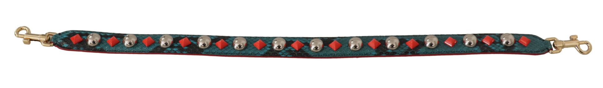 Shoulder Strap by Dolce & Gabbana for unisex in leather & crystal emerald, gold & green showcases a enviable design, perfect for elevating any ensemble as part of the Leather Crystal Shoulder Strap collection.