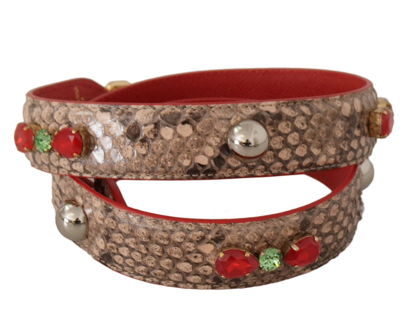 Shoulder Strap from Dolce & Gabbana for unisex in python leather brown & gold features an on trend design from the Python Leather Shoulder Strap collection, highlighting a premium look.