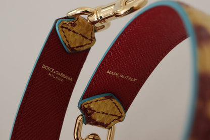 Shoulder Strap by Dolce & Gabbana for unisex in ayers calf leather gold, red & yellow features a contemporary design, highlighting the distinctive style of the Ayers Calf Leather Shoulder Strap with a contemporary finish.