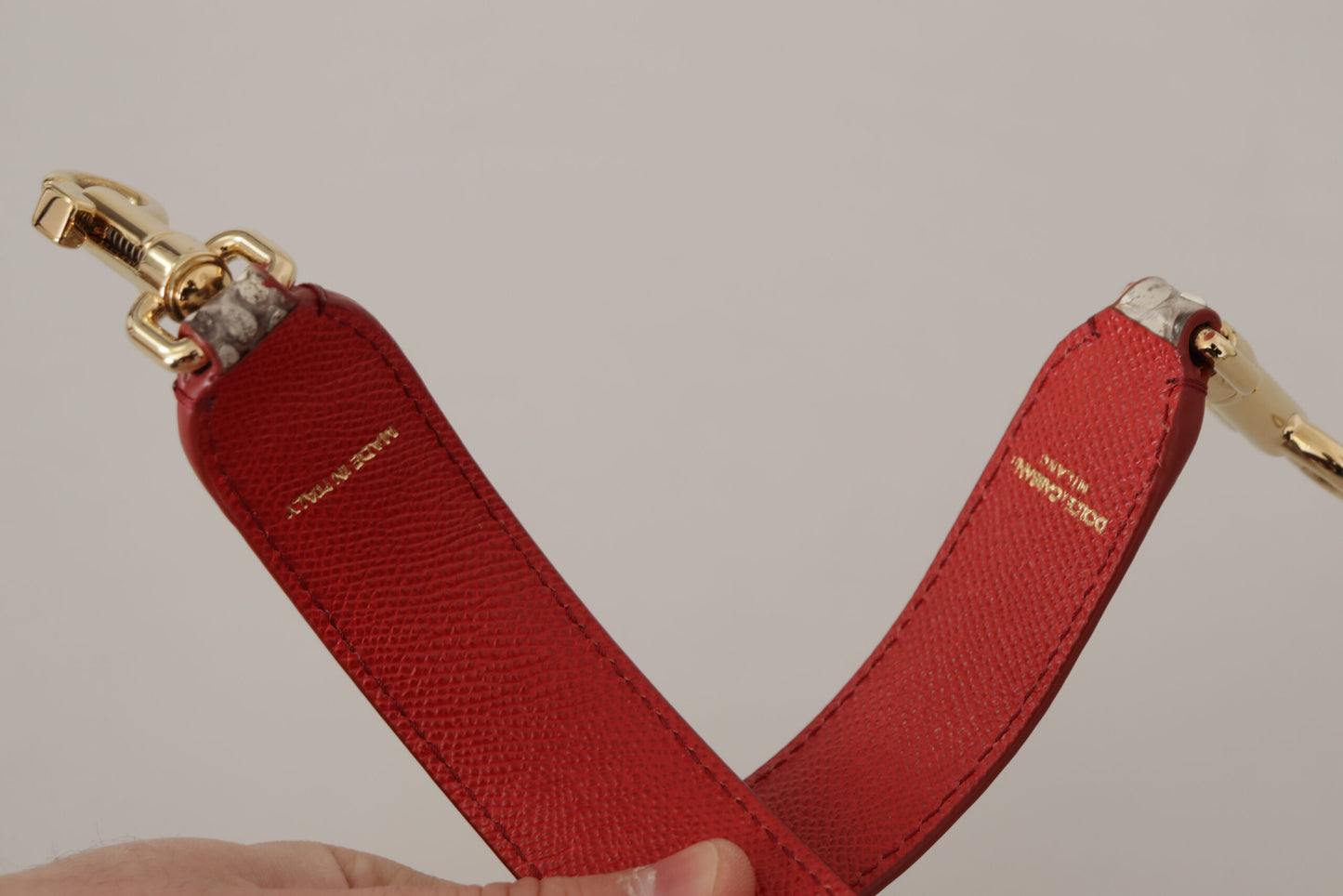 Shoulder Strap from Dolce & Gabbana for unisex in python leather beige & gold features an on trend design from the Python Leather Shoulder Strap collection, highlighting a premium look.
