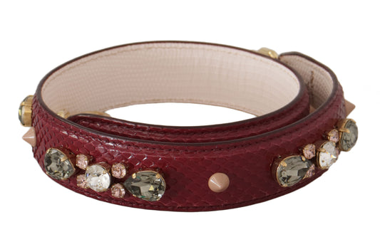 Shoulder Strap from Dolce & Gabbana for unisex in python leather bordeaux, gold & red features an on trend design from the Python Leather Shoulder Strap collection, highlighting a premium look.
