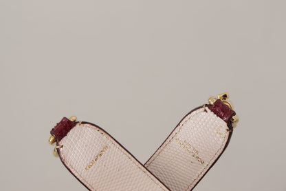 Shoulder Strap by Dolce & Gabbana for unisex in python leather bordeaux, gold & red features an stylish design, beautifully completing the signature look of the Python Leather Shoulder Strap.